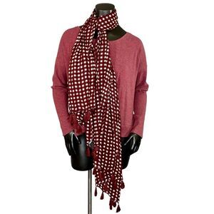 The Limited Check Pattern Scarf Wrap Lightweight Tassel Trim Womens Accessory